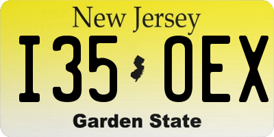 NJ license plate I35OEX