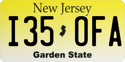 NJ license plate I35OFA
