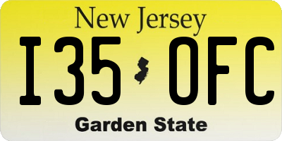 NJ license plate I35OFC