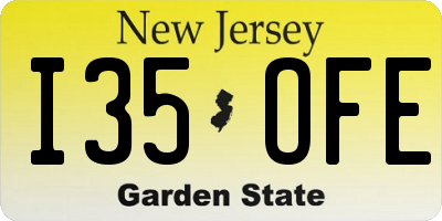 NJ license plate I35OFE