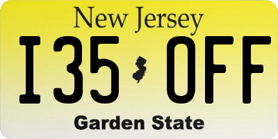 NJ license plate I35OFF