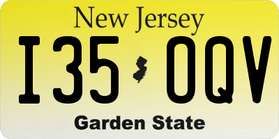 NJ license plate I35OQV