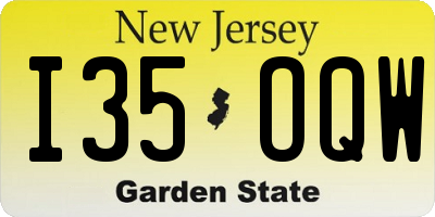 NJ license plate I35OQW