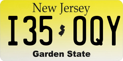 NJ license plate I35OQY