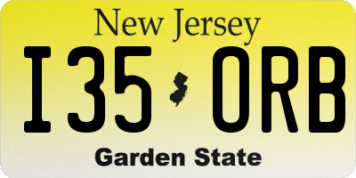 NJ license plate I35ORB