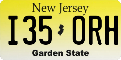 NJ license plate I35ORH