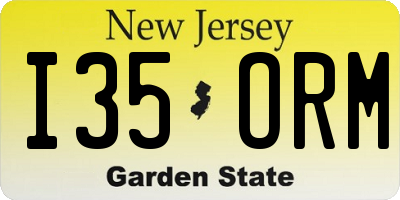 NJ license plate I35ORM