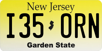 NJ license plate I35ORN