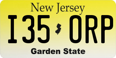 NJ license plate I35ORP
