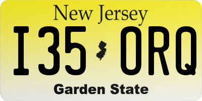 NJ license plate I35ORQ