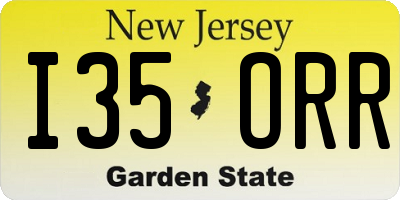 NJ license plate I35ORR