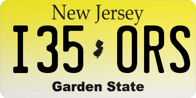 NJ license plate I35ORS