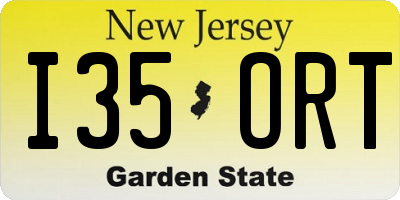NJ license plate I35ORT