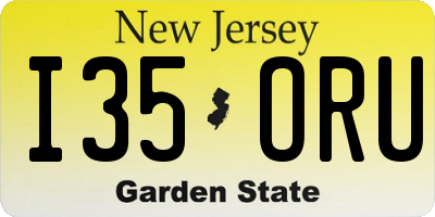 NJ license plate I35ORU