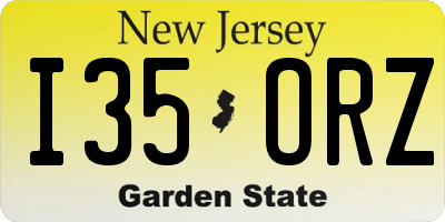 NJ license plate I35ORZ