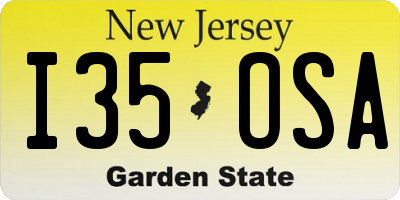 NJ license plate I35OSA