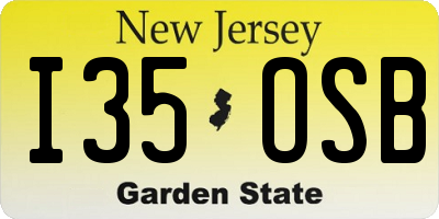 NJ license plate I35OSB
