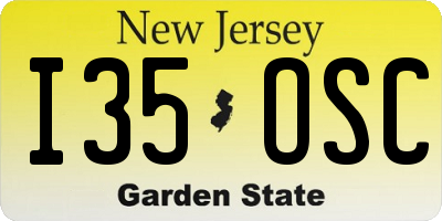 NJ license plate I35OSC