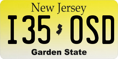 NJ license plate I35OSD