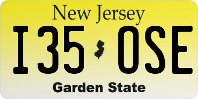 NJ license plate I35OSE