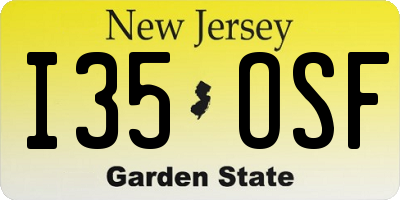 NJ license plate I35OSF