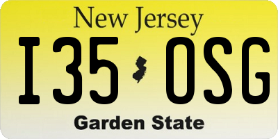 NJ license plate I35OSG