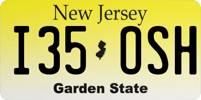NJ license plate I35OSH