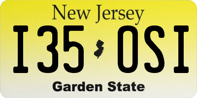 NJ license plate I35OSI
