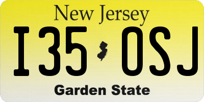 NJ license plate I35OSJ