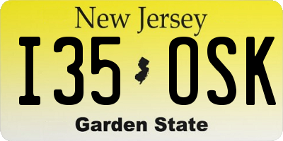 NJ license plate I35OSK
