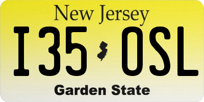 NJ license plate I35OSL
