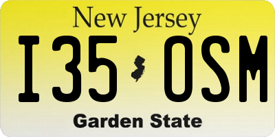 NJ license plate I35OSM