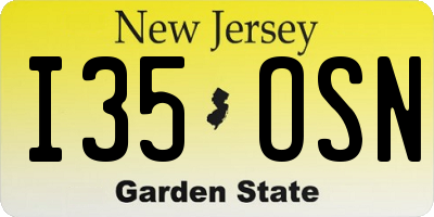 NJ license plate I35OSN