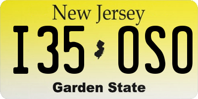 NJ license plate I35OSO
