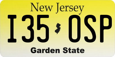 NJ license plate I35OSP
