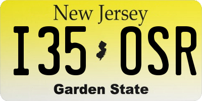 NJ license plate I35OSR