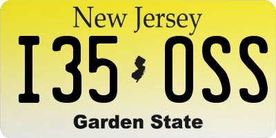 NJ license plate I35OSS