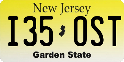 NJ license plate I35OST