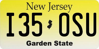 NJ license plate I35OSU