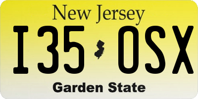 NJ license plate I35OSX