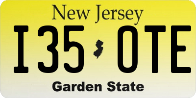 NJ license plate I35OTE