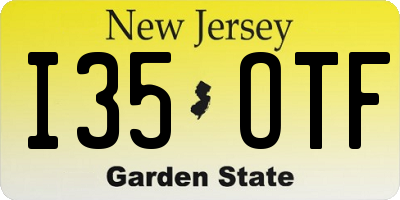 NJ license plate I35OTF