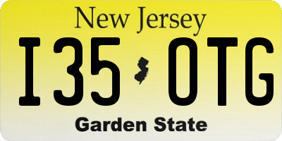 NJ license plate I35OTG