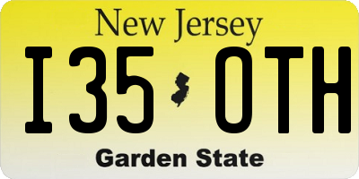NJ license plate I35OTH