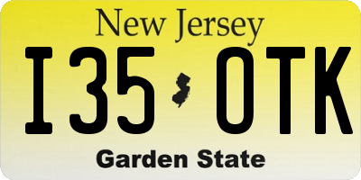 NJ license plate I35OTK