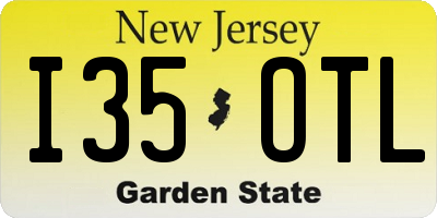 NJ license plate I35OTL