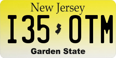 NJ license plate I35OTM