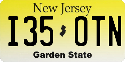 NJ license plate I35OTN