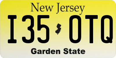 NJ license plate I35OTQ