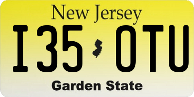 NJ license plate I35OTU